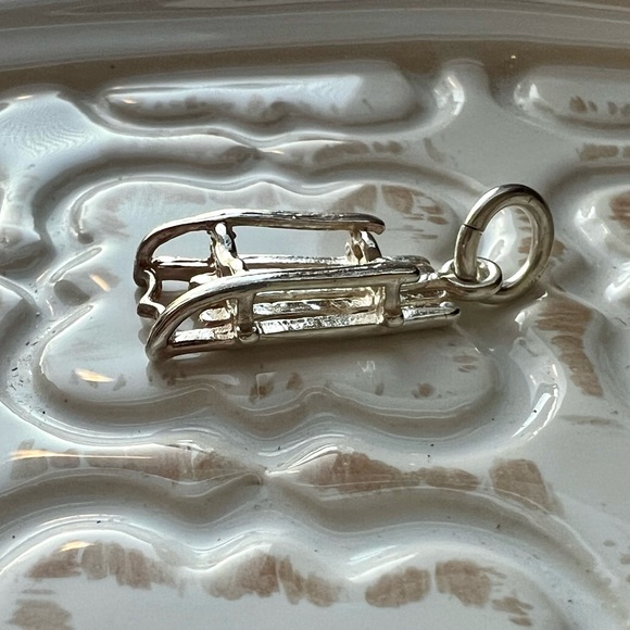 Winter Sled Charm Vintage Sterling Silver NOS Winter Sled Pendant - Picture 6 of 9